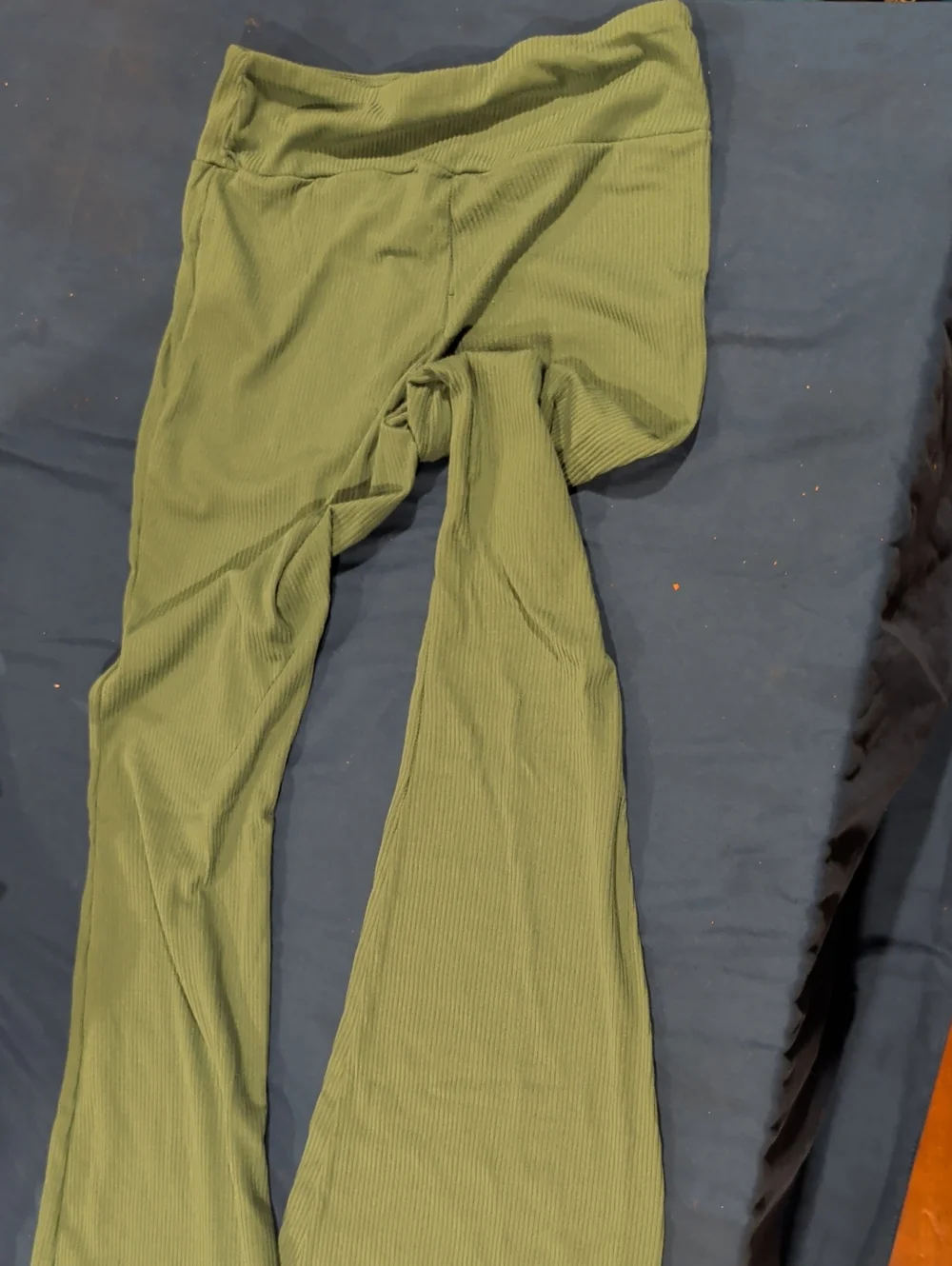 No Boundaries Dark Olive Ribbed Leggings